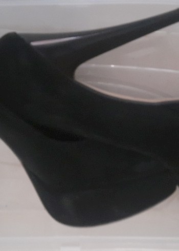 Diğer Siyah Süet Platform Topuklu Stiletto