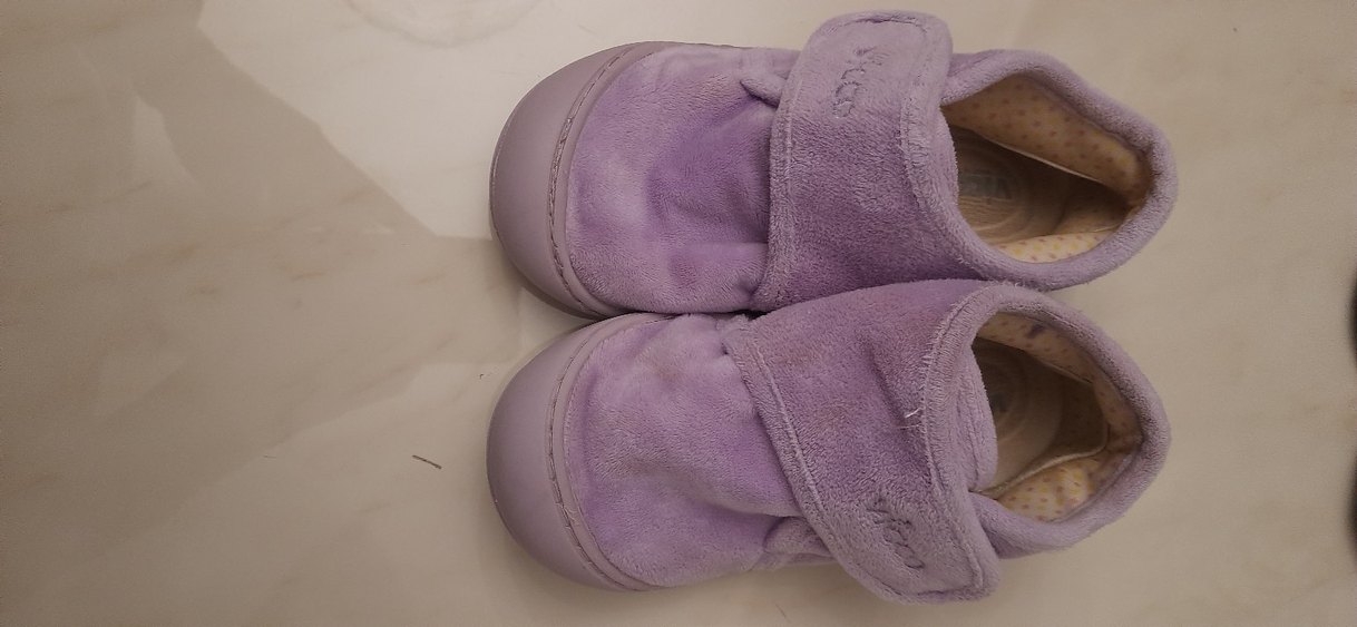 Kız Çocuk Mor Peluş Cırtlı Ev Terliği - Görsel 2