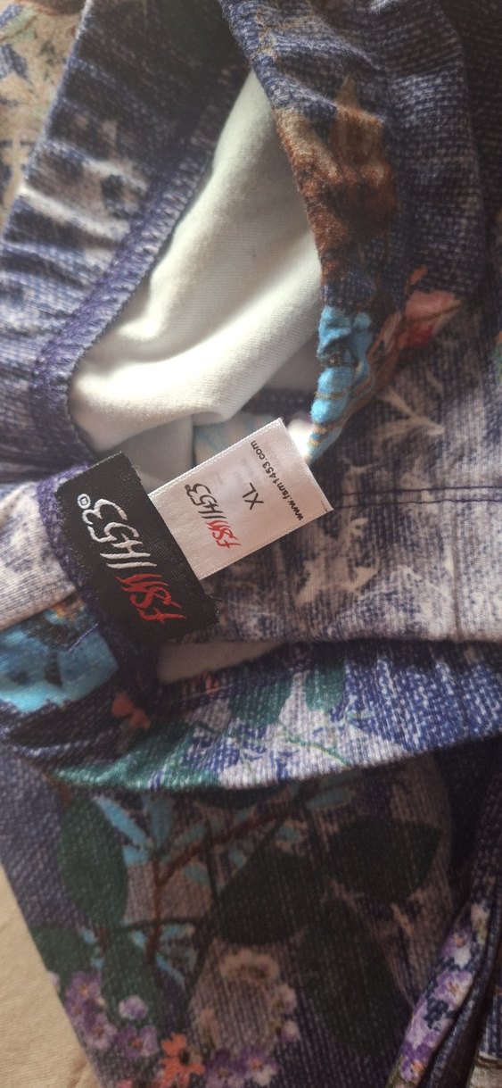 Bohem Desenli Mavi Kadın Tayt - Görsel 2