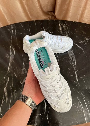 38 Beden beyaz Renk Skechers WHİTE SİLVERY