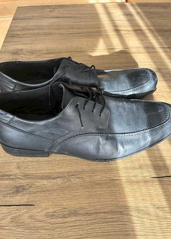 Siyah Deri Erkek Klasik Ofis Ayakkabısı 47 numara - Görsel 2