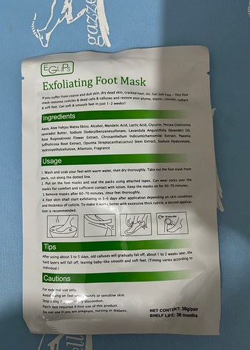 EGLPs Aloe Vera Ayak Maskesi 1 Çift - Görsel 2