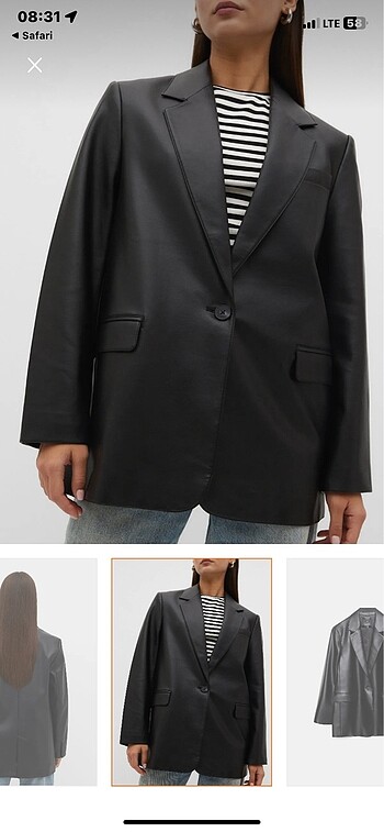 STRADIVARIUS DERİ BLAZER CEKET