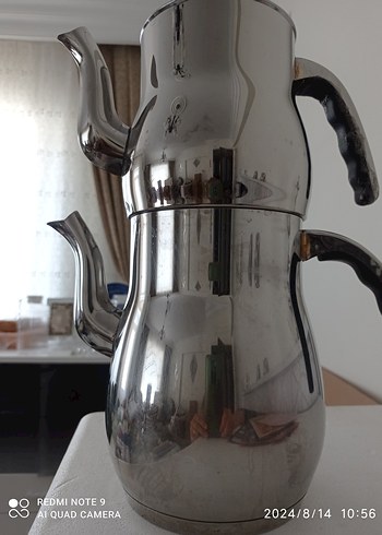 Gri Beyaz Çelik Çaydanlık Seti - Görsel 5