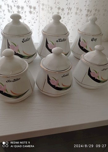 Beyaz Pastel Desenli Baharatlık Seti - Görsel 5