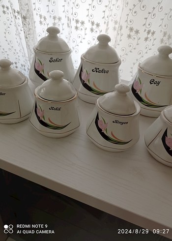 Beyaz Pastel Desenli Baharatlık Seti - Görsel 6