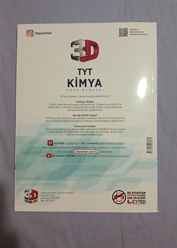 3D TYT Kimya Soru Bankası Detaylı Çözümlü