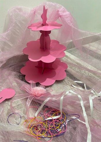 Pembe Tüllü Bebek Bezi Sepeti - Görsel 3