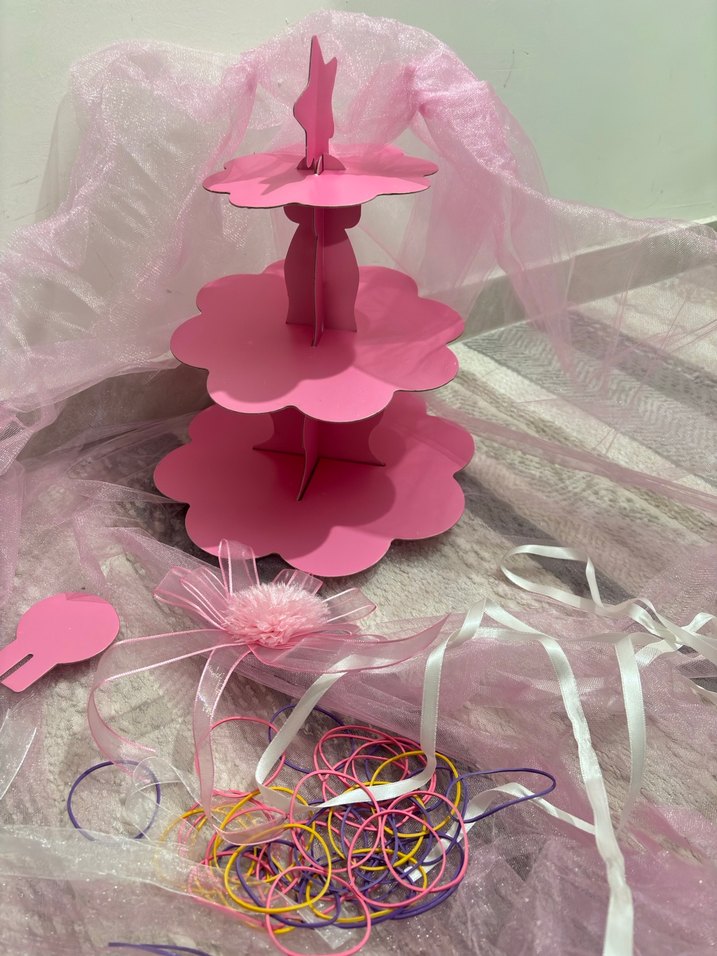 Pembe Tüllü Bebek Bezi Sepeti - Görsel 3