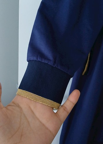 Fermuarlı Lacivert Uzun Ceket - Görsel 2