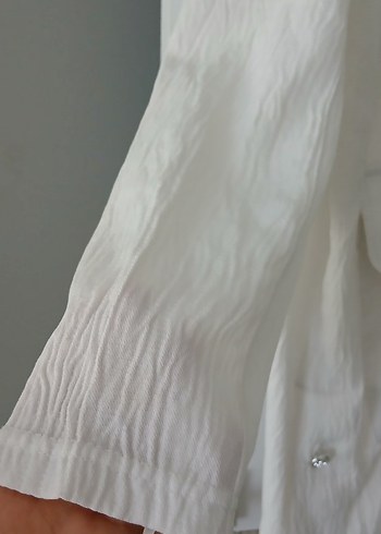 Kadın Beyaz Keten Midi Trençkot - Görsel 2