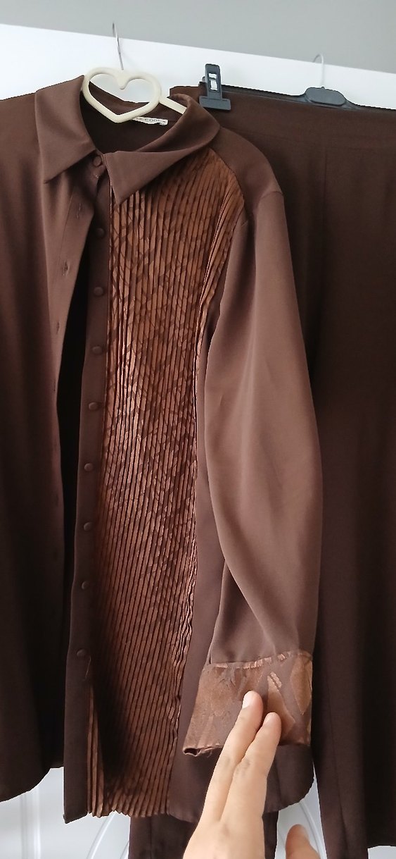 Kahverengi Uzun Kadın Takım - Görsel 4