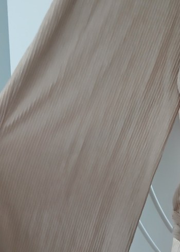 Bej Uzun Keten Kadın Takım Düğmeli - Görsel 3