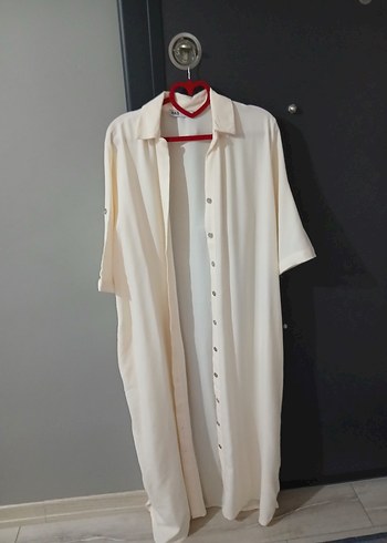 Düğmeli Beyaz Keten Kadın Gömlek - Görsel 4