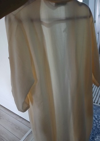 Düğmeli Beyaz Keten Kadın Gömlek - Görsel 2