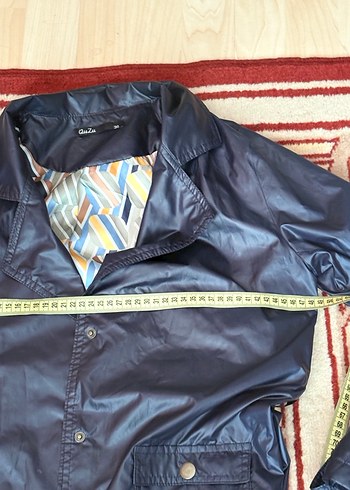 Quzu,Düğmeli  lacivert Midi Kadın Yağmurluk - Görsel 7