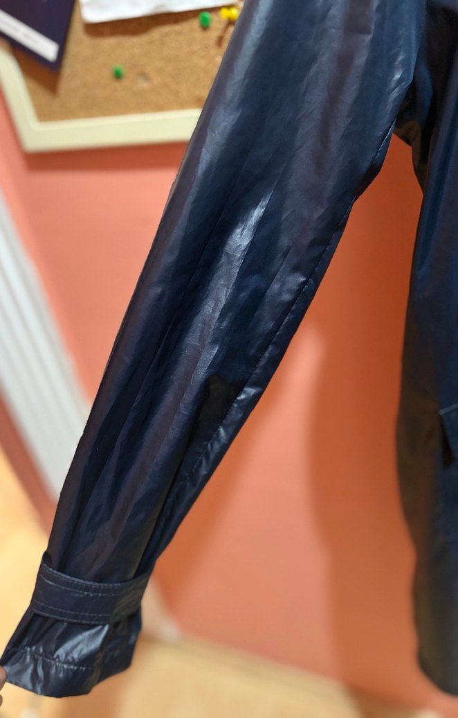 Quzu,Düğmeli  lacivert Midi Kadın Yağmurluk - Görsel 5