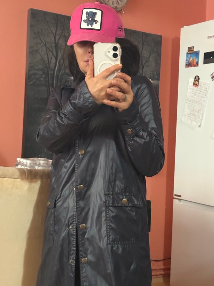 Quzu,Düğmeli  lacivert Midi Kadın Yağmurluk - Görsel 3