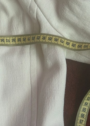 Mango Düğmeli Uzun Beyaz Keten Kadın Kaban - Görsel 8