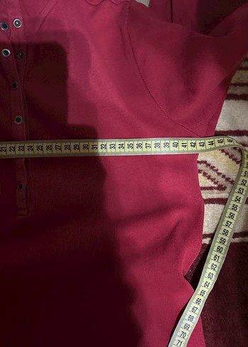 Kırmızı Düğmeli Uzun Kollu Kadın tshırt - Görsel 7