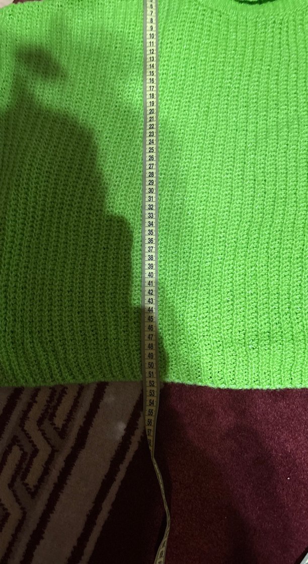 Yeşil Kadın Boğazlı Örgü Kazak - Görsel 3