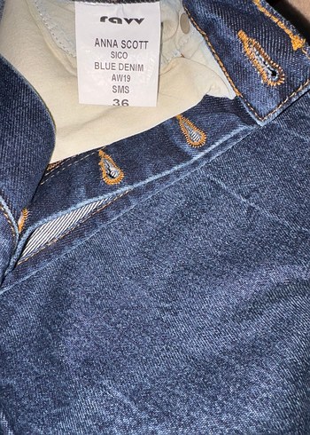 Düğmeli Lacivert Kadın Denim Pantolon - Görsel 5