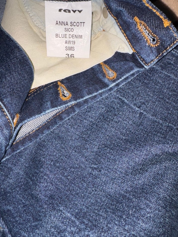 Düğmeli Lacivert Kadın Denim Pantolon - Görsel 5
