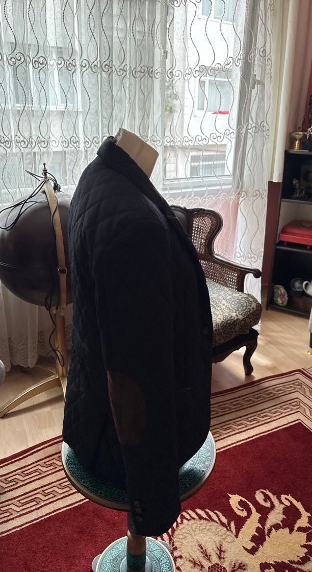 Düğmeli lacivert Kadın Ceket - Görsel 2