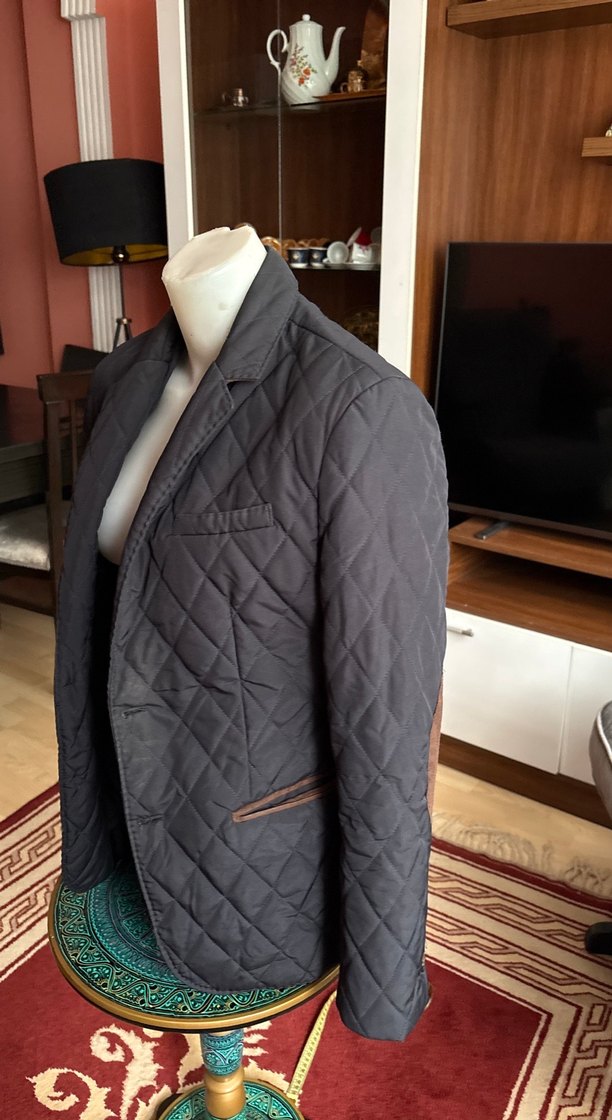 Düğmeli lacivert Kadın Ceket - Görsel 4