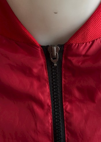 Kırmızı Fermuarlı Kadın Ceket - Görsel 5