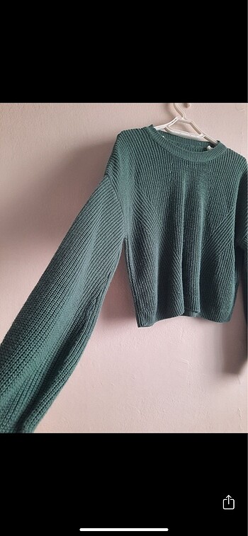 Defacto Yeşil crop kazak