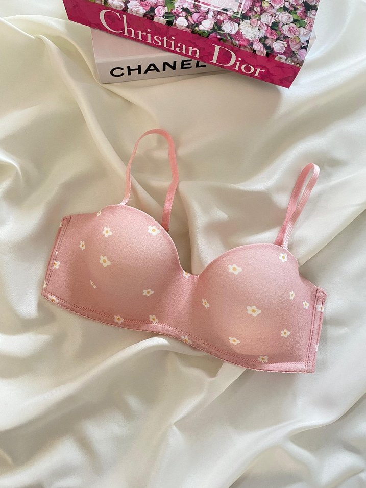 Pembe Çiçek Desenli Lotus Sütyen - Görsel 2