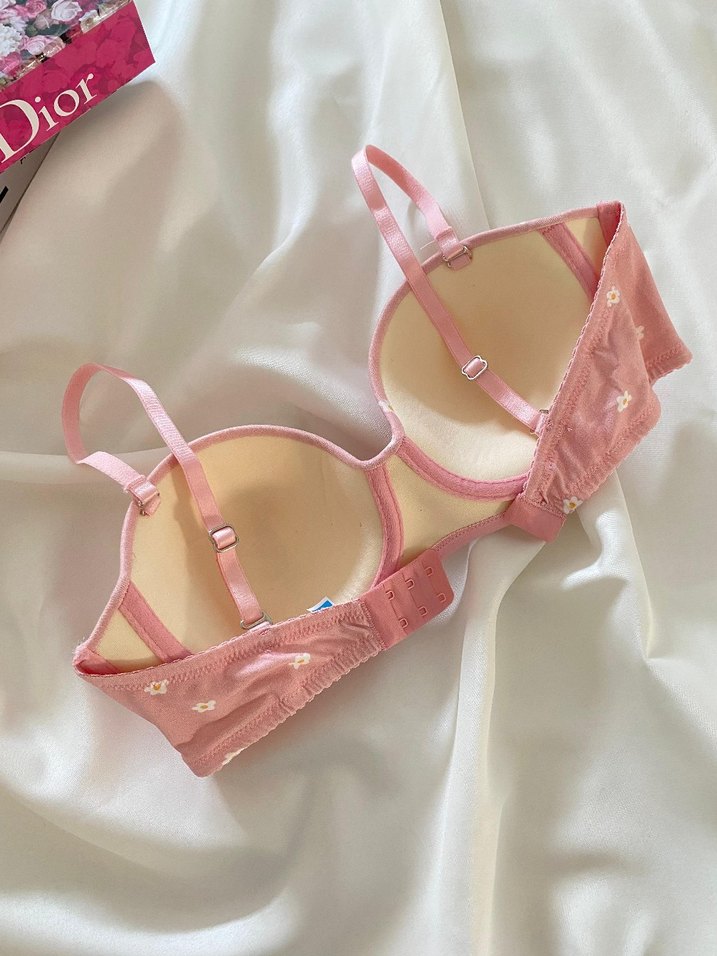 Pembe Çiçek Desenli Lotus Sütyen - Görsel 3