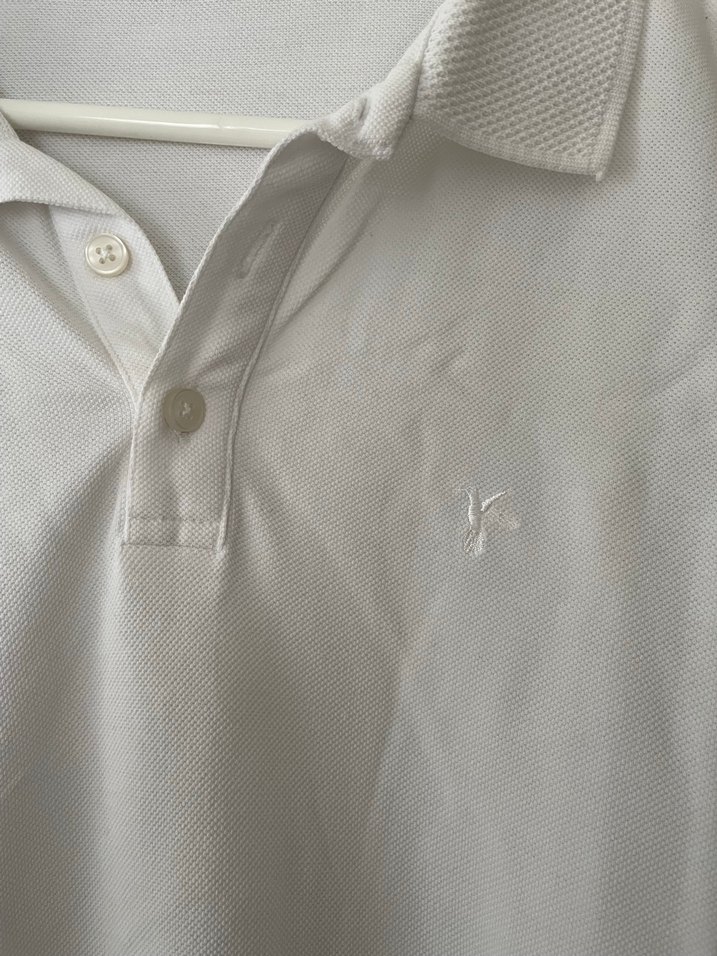 Fabrika Beyaz Polo Yaka Tişört - Görsel 2