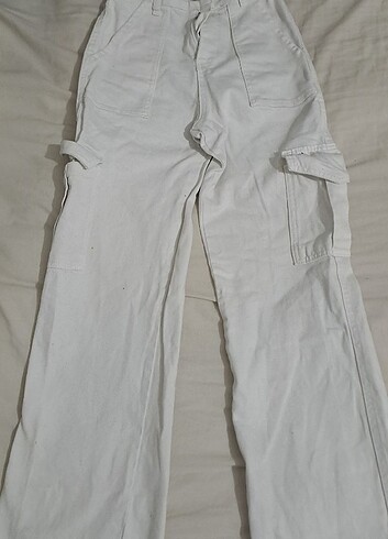 26 Beden Beyaz kargo jean pantolon 