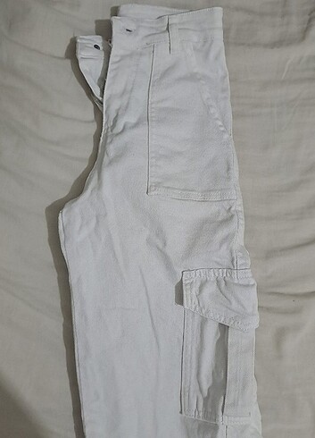 Diğer Beyaz kargo jean pantolon 
