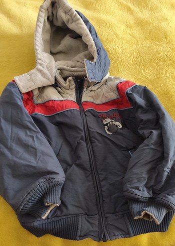 Kapüşonlu Fermuarlı Erkek Çocuk Gri Mont - Görsel 2