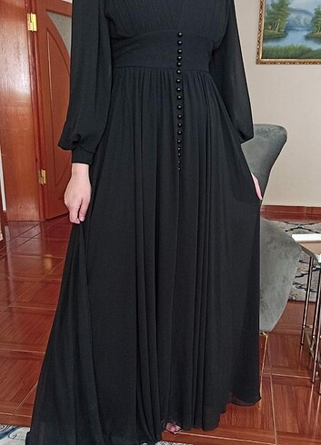 40 Beden siyah Renk Uzun elbise