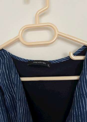 V Yaka Asimetrik Mini Lacivert Elbise - Görsel 7