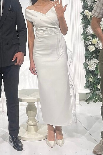 36 Beden beyaz Renk İsteme Söz Nişan Nikah Elbisesi