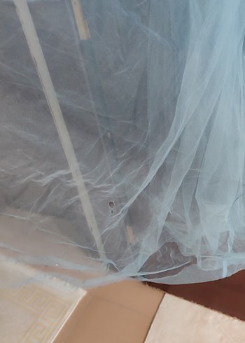 Mavi Uzun tesettür abiye - Görsel 15