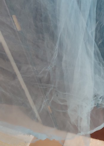 Mavi Uzun tesettür abiye - Görsel 16