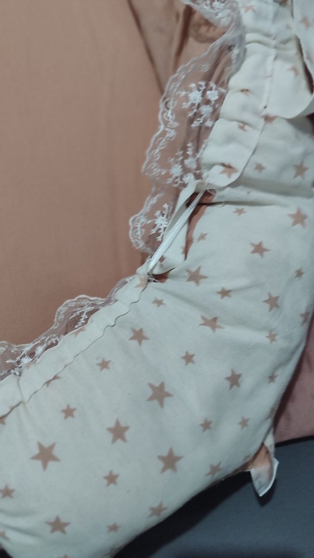 Nakışlı Bej Bebek babynest Minderi - Görsel 4