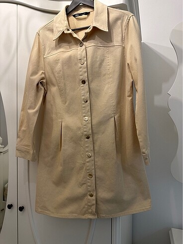 Zara L beden bej jean elbise