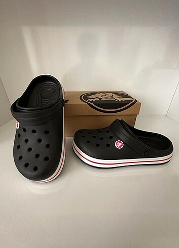 Crocs etiketli sıfır kutulu siyah kadın terlik