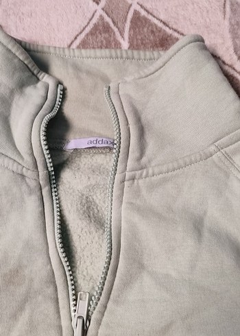 Kadın Bej Yarım Fermuarlı Sweatshirt - Görsel 3