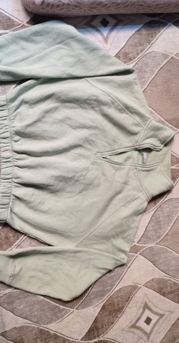 Kadın Bej Yarım Fermuarlı Sweatshirt - Görsel 2