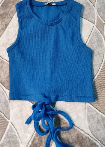 Kadın Mavi Kısa Atlet - Görsel 2