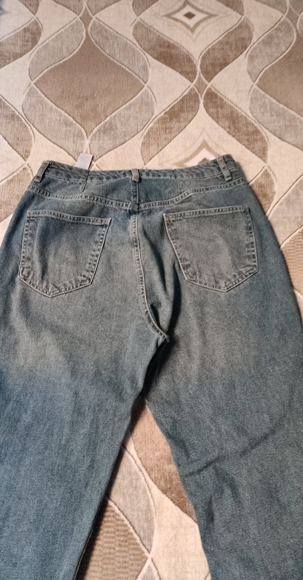 Gri Rahat Kesim Kadın Denim Pantolon - Görsel 4