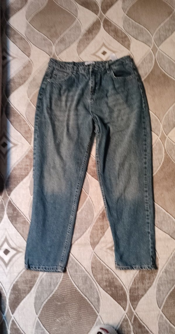 Gri Rahat Kesim Kadın Denim Pantolon - Görsel 2